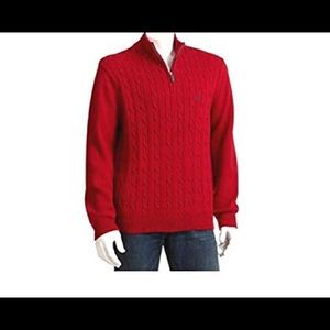 Chaps 1/4 Zip Cable Knit Sweater